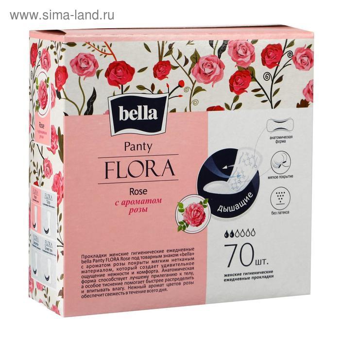фото Прокладки женские гигиенические ежедневные bella panty flora rose с ароматом розы по 70 шт.