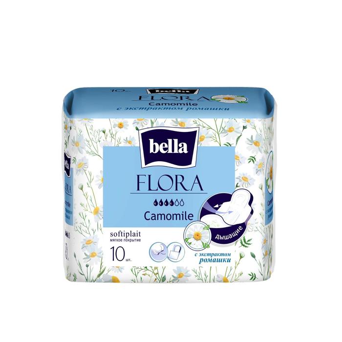 Прокладки женские гигиенические  bella FLORA Camomile с экстрактом ромашки по 10 шт.