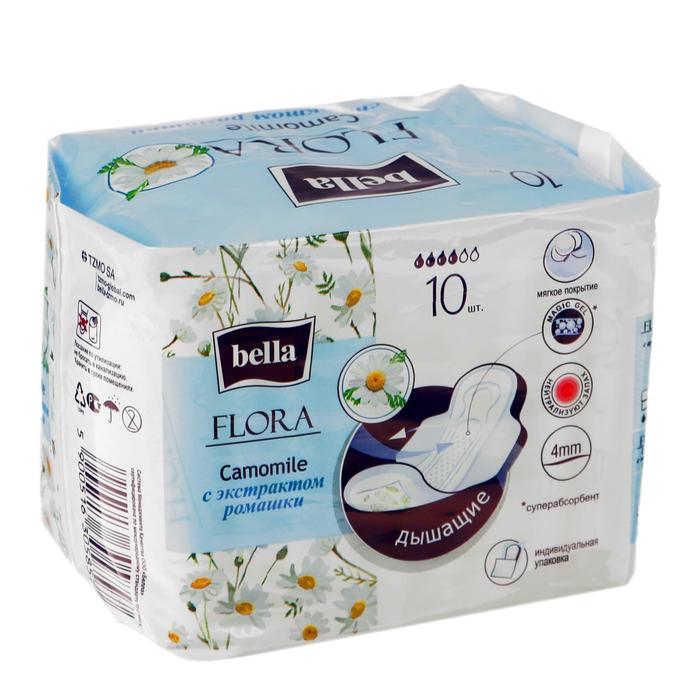 Прокладки женские гигиенические  bella FLORA Camomile с экстрактом ромашки по 10 шт.