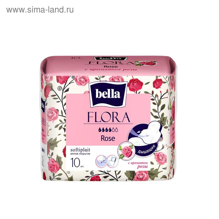 Прокладки женские гигиенические bella FLORA Rose с ароматом розы 10 шт. прокладки bella flora rose 10 шт