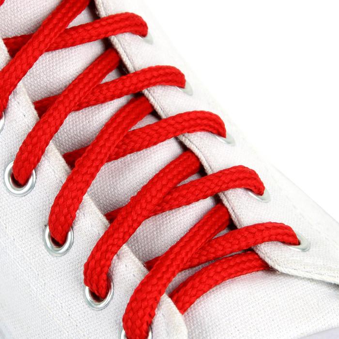 фото Шнурки для обуви, пара, круглые, 5 мм, 90 см, цвет красный радуга-плюс