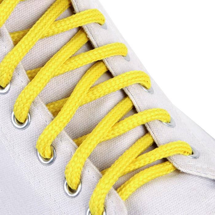 фото Шнурки для обуви, пара, круглые, 5 мм, 90 см, цвет жёлтый радуга-плюс