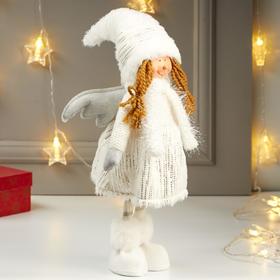 

Кукла интерьерная "Ангелочек Маня в белой юбке с серебристым дождиком" 52х12х19 см
