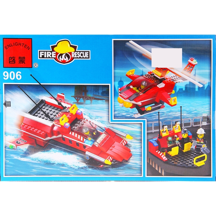 Конструктор «Пожарный катер», 340 деталей и 4 фигурки