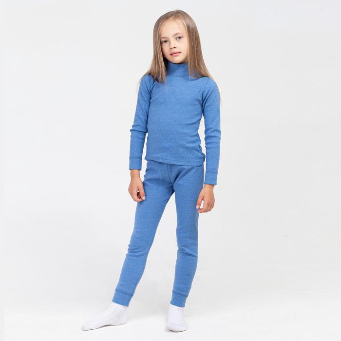Термобельё для девочки (водолазка,брюки), цвет синий, рост 134 см (36)
