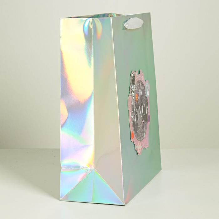 Пакет голографический вертикальный Space, 26 × 32 × 12 см 4807292