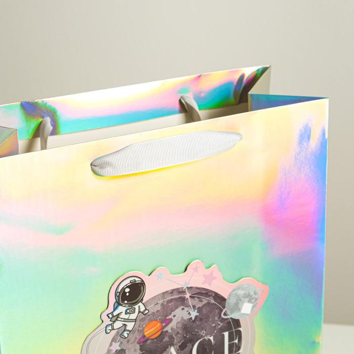 Пакет голографический вертикальный Space, 26 × 32 × 12 см 4807292