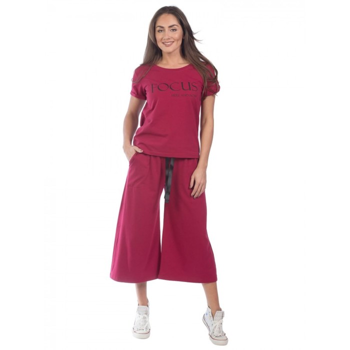 Костюм женский Focus, размер 54, цвет бордовый костюм женский relevant размер 54 цвет бордовый