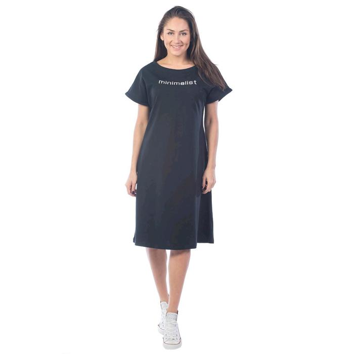 фото Платье-футболка женское minimalist, размер 52, цвет чёрный klery