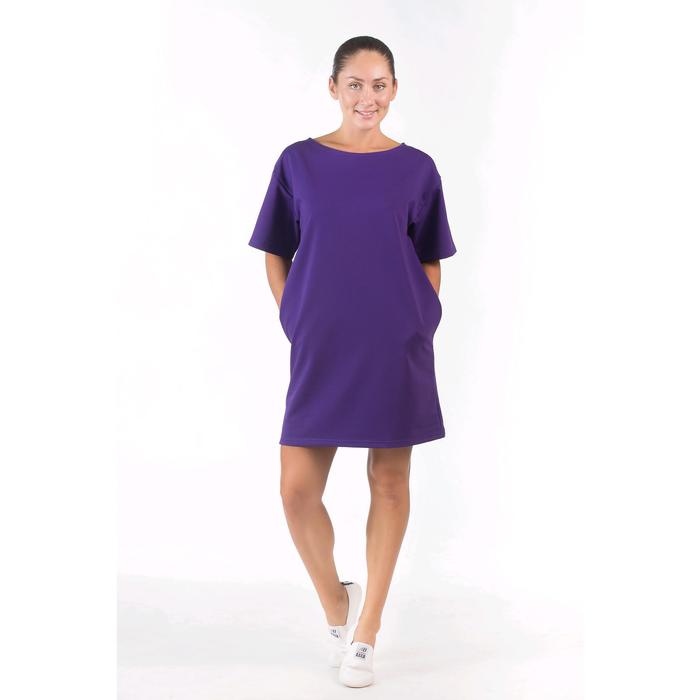 фото Платье-футболка женское, размер 50, цвет фиолетовый klery