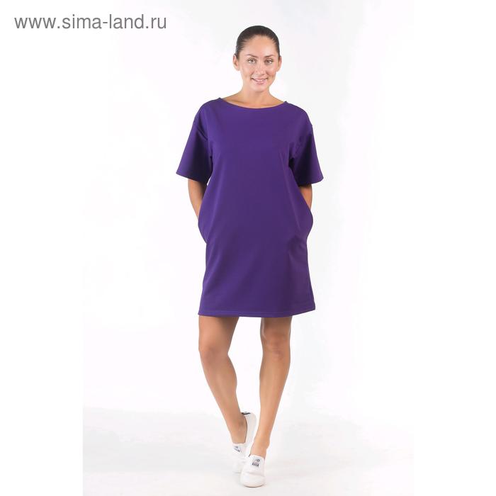 фото Платье-футболка женское, размер 54, цвет фиолетовый klery