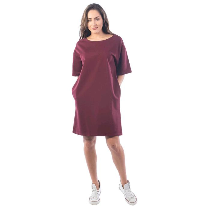 фото Платье-футболка женское, размер 46, цвет вишнёвый klery