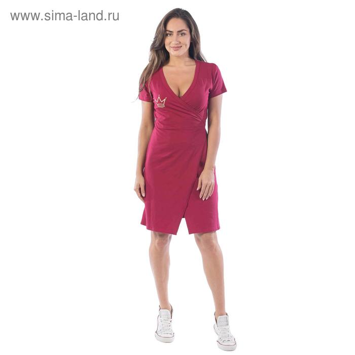Платье с запахом «Корона», размер 50, цвет бордовый