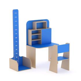 Игровой набор «Поликлиника», ростомер, стул, стол, цвет бежевый / синий Ош