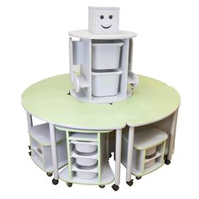 Игровой модуль «Робот» на 10 мест, 1728 × 1728 × 1350 мм, цвет белый / светло-зелёный Ош