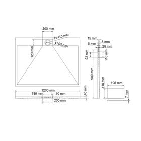 

Душевой поддон WasserKRAFT Alme 15Т07, 1200 x 900 x 40 мм, прямоугольный, белый