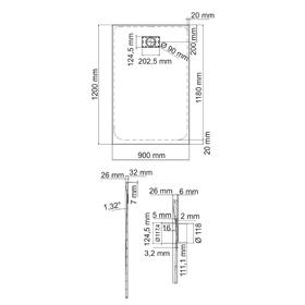 

Душевой поддон WasserKRAFT Leine 35T07, 1200 x 900 x 26 мм, прямоугольный, белый