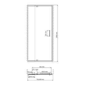 

Душевая дверь WasserKRAFT 48P27, 800 х 2000 мм, распашная, прозрачная
