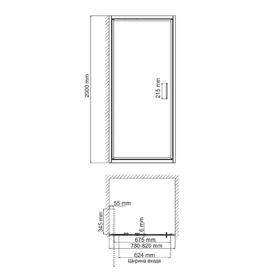 

Душевая дверь WasserKRAFT 27I27, 800 х 2000 мм, распашная, прозрачная