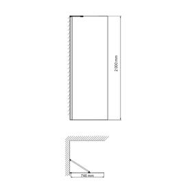 

Боковая стенка WasserKRAFT 10H06-RP80, 800 x 2000 мм, неподвижная, прозрачная