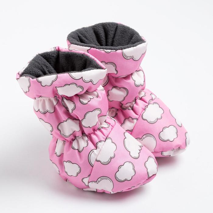 Пинетки-сапожки для девочки, цвет розовый (0-6 месяцев)