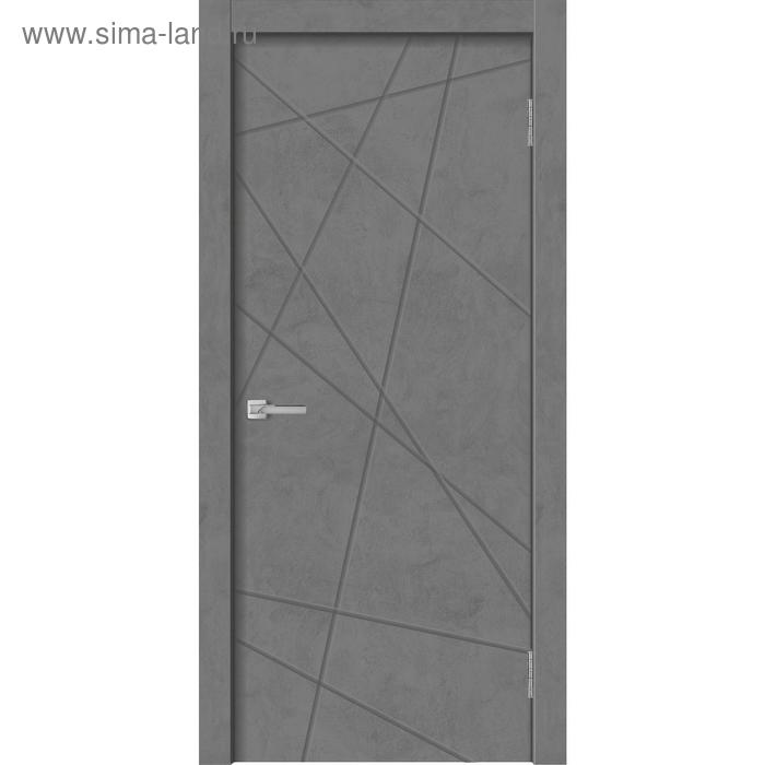 Дверное полотно GEOMETRY-1, 600 × 2000 мм, глухое, цвет бетон графит
