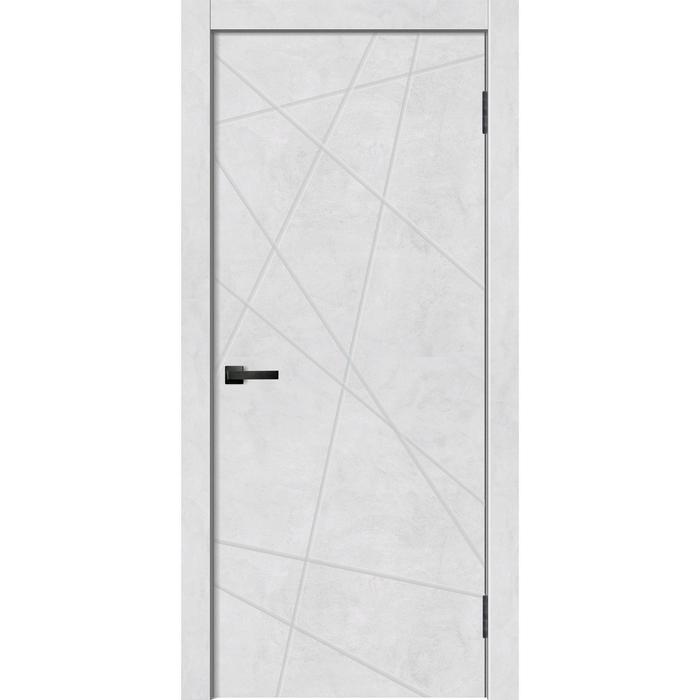 Дверное полотно GEOMETRY-1, 600 × 2000 мм, глухое, цвет бетон снежный