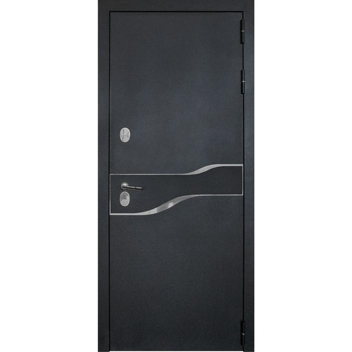 дверь входная дакар термо 860 × 2050 мм правая цвет чёрный муар бетон лофт софт белый Входная дверь «Амакс Термо», 860 × 2050 мм, правая, цвет чёрный шёлк