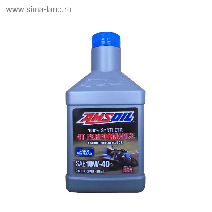 фото Моторное масло 4т amsoil 100% synthetic 4t performance 4-stroke motorcycle oil sae 10w-40