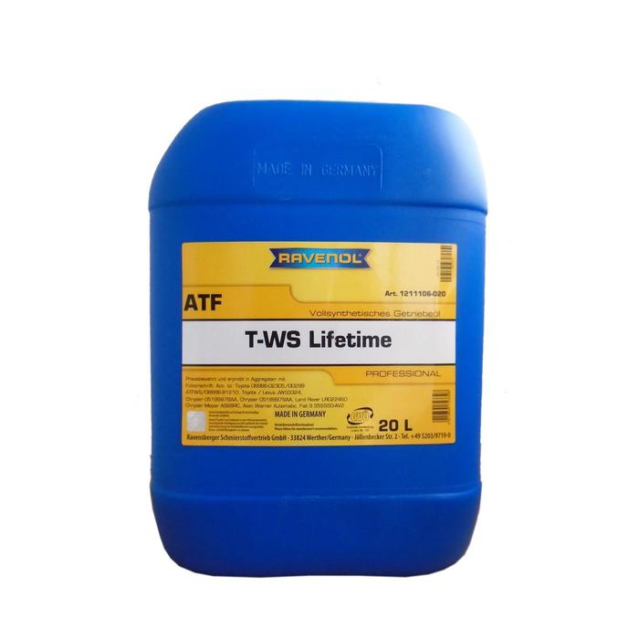 фото Трансмиссионное масло ravenol atf t-ws lifetime, 20л