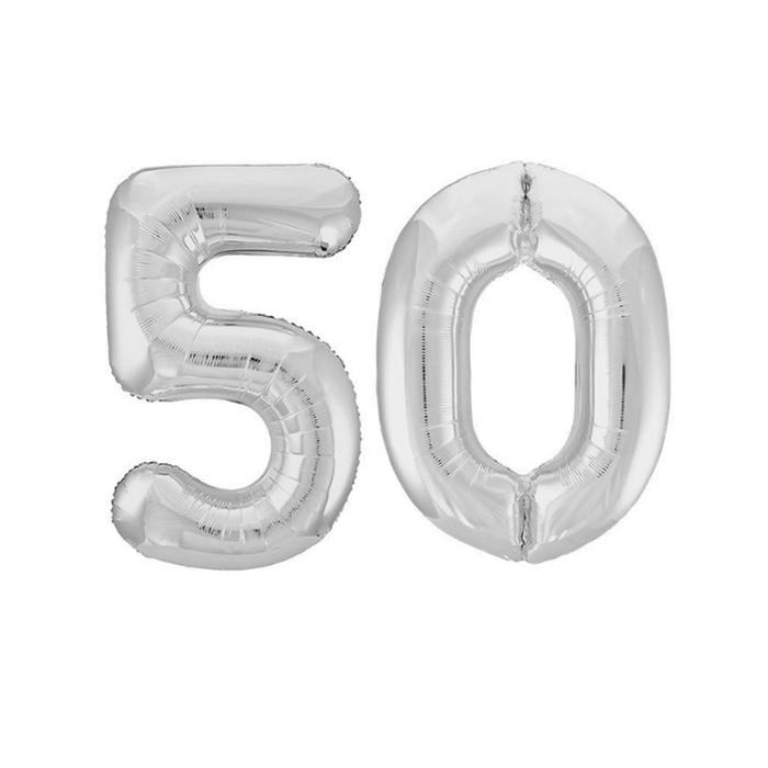 

Шар фольгированный 40" «50», цвет серебро