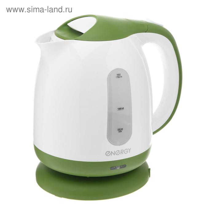 Чайник электрический ENERGY E-293, пластик, 1.7 л, 2200 Вт, бело-зеленый чайник электрический energy e 293 1 7л 005211 бело зеленый