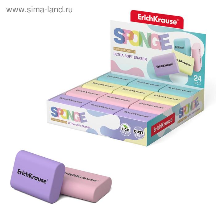 

Ластик ErichKrause Sponge 37 х 33 х 15 мм, микс, цена 1 шт