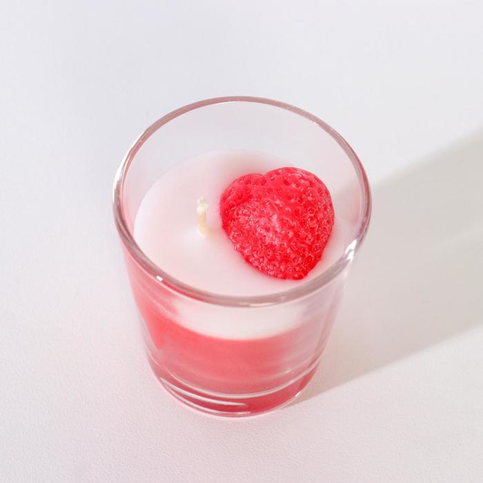 Свеча ароматическая в стакане Ягодное парфе, 60 г свеча ароматическая интерьерная ягодное парфе 5 5х6см
