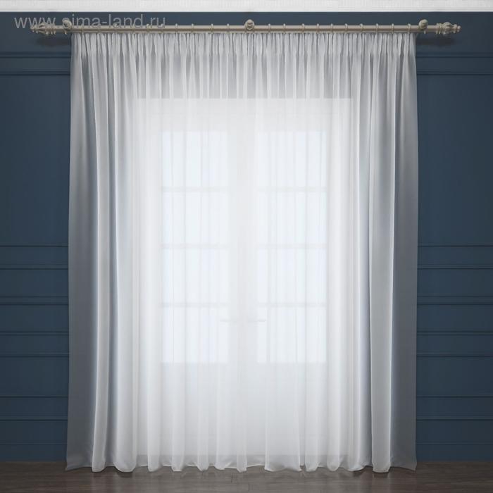 Тюль однотонный 290х260 см, цвет белый