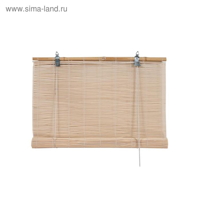Бамбуковая рулонная штора, 100х160 см, цвет натуральный