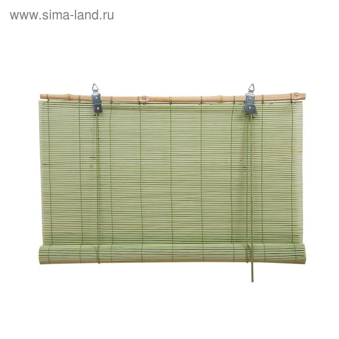 Бамбуковая рулонная штора, 160х160 см, цвет мятный
