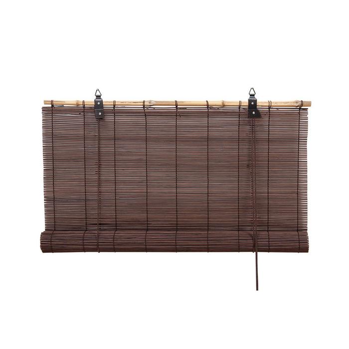 Бамбуковая рулонная штора, 80х160 см, цвет шоколадный штора рулонная геометрия 80х160 см цвет бирюзовый