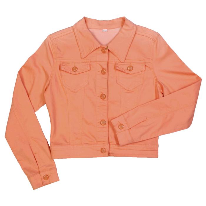 Куртка джинсовая для девочек, рост 152 см, цвет коралловый