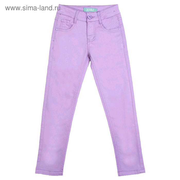 Брюки для девочек, рост 134 см, цвет сиреневый брюки для девочек рост 128 см цвет сиреневый