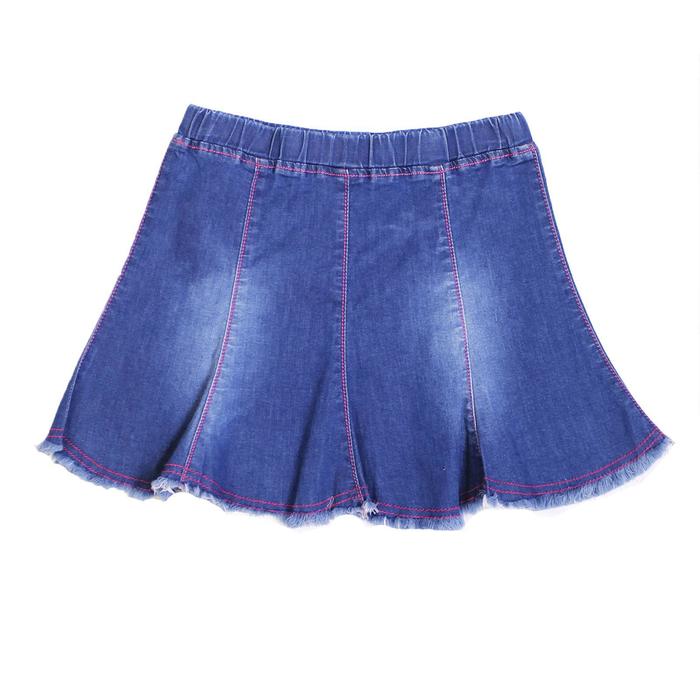 Юбка джинсовая для девочек, рост 128 см комплект для девочек кардиган юбка рост 128 см