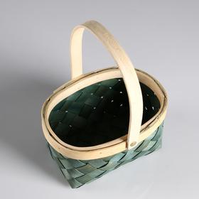 

Корзина плетеная (секвойя), 19,5х13хH11/25 см, 1 шт., темно-зеленый