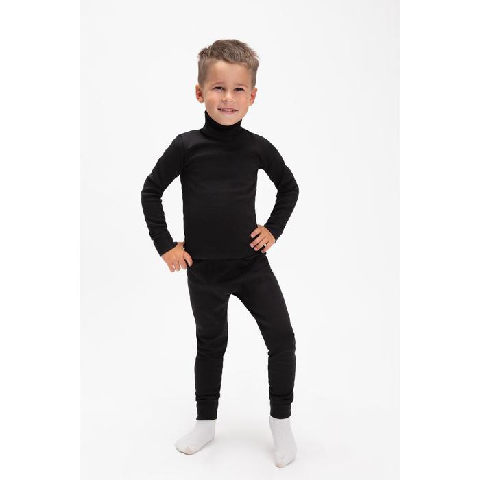 Комплект для мальчика термо (водолазка, кальсоны), цвет чёрный, рост 98 см (28)