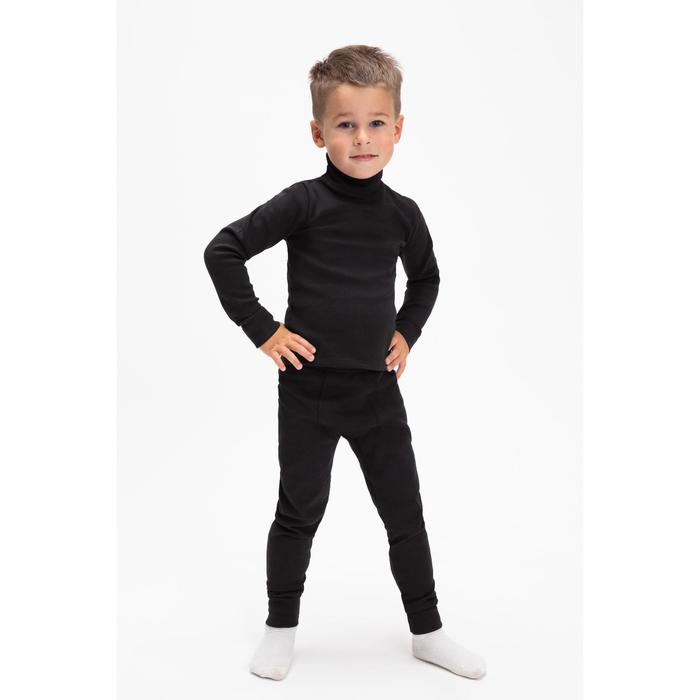 Комплект для мальчика термо (водолазка, кальсоны), цвет чёрный, рост 104 см (30)
