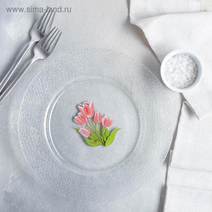 фото Тарелка invitation «весенние тюльпаны», d=24 см gidglass