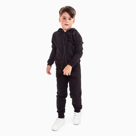 

Спортивный костюм (толстовка, брюки), цвет чёрный, рост 158 см
