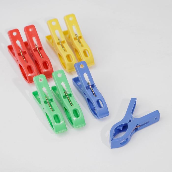 Набор прищепок бельевых пластиковых 7 см, 8 шт