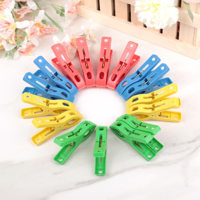Набор прищепок бельевых 7 см, 16 шт