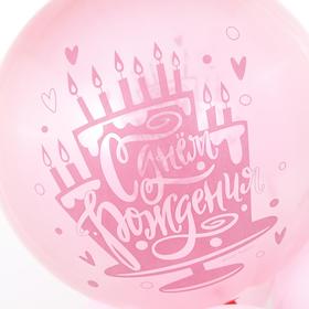 

Шар латексный 24" «С днём рождения!», кристалл, 1-сторонний, 1 шт., хрустально-розовый