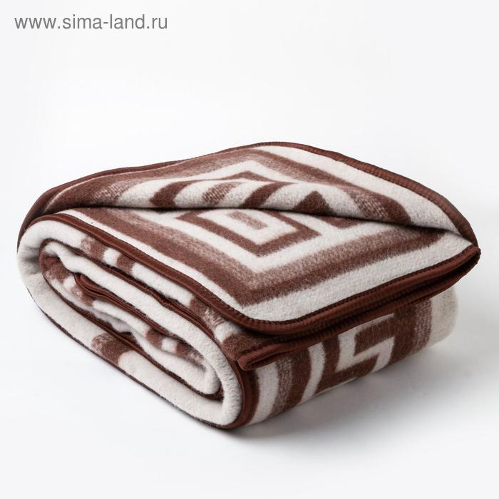 Одеяло шерстяное «Греция» 200х220 см, цвет терракот